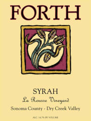 2019 Forth Vineyards 'La Rousse' Syrah, Dry Creek Valley, USA (750ml)