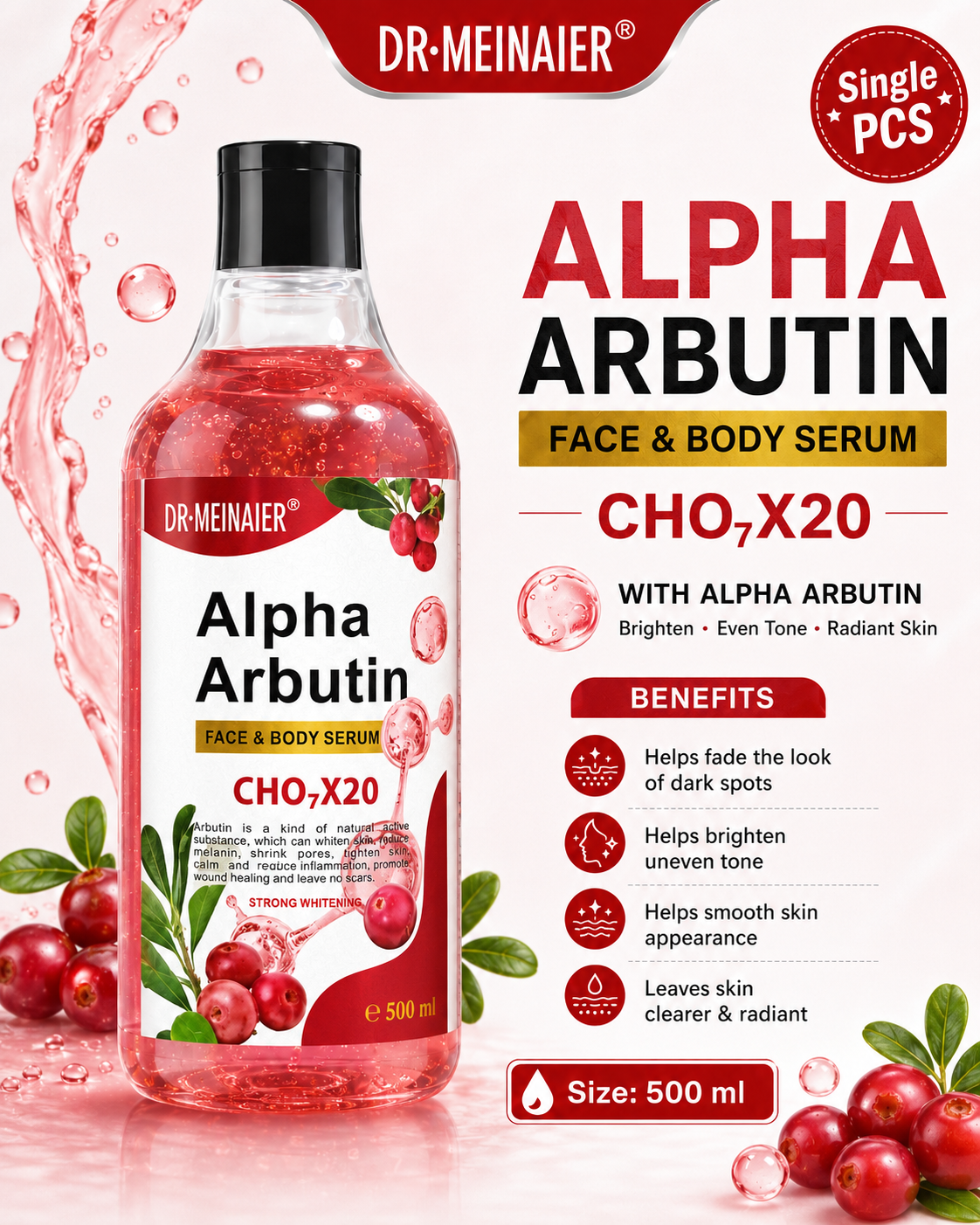 DR Meinaier Alpha Arbutin Face & Body Serum - 500 Ml - Premium Beauty Product