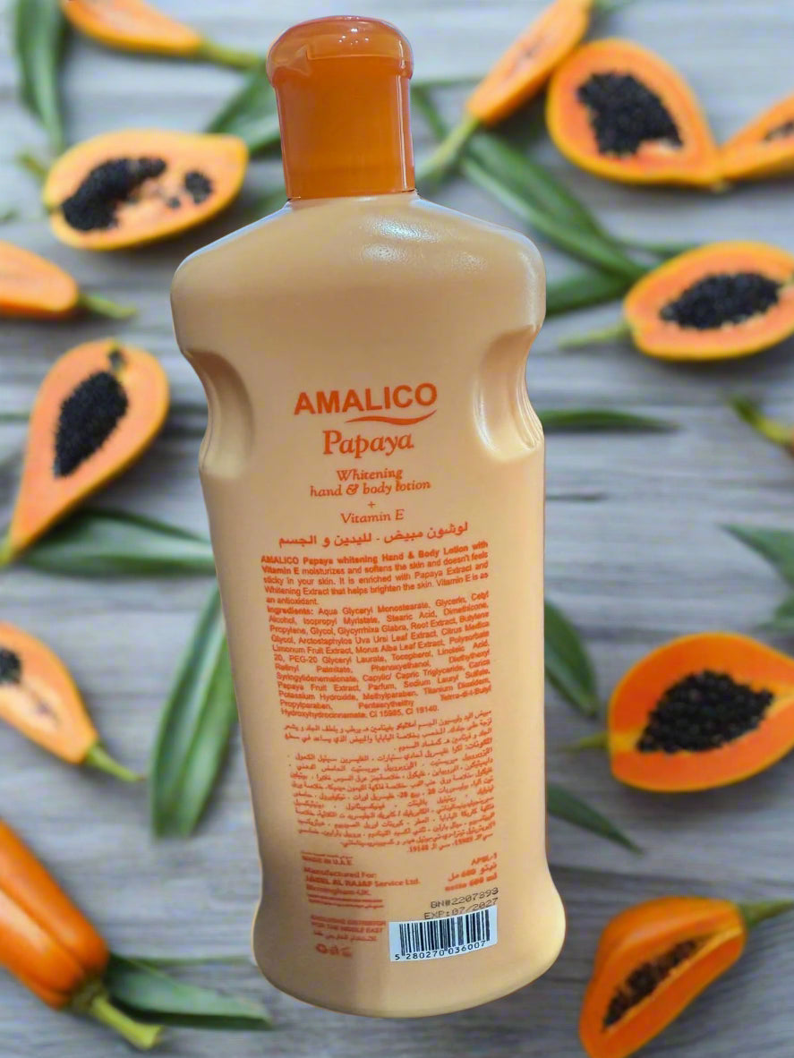 Amalico Papaya Whitening Hand Body Lotion With Vitamin C 600 - Premium Beauty Product