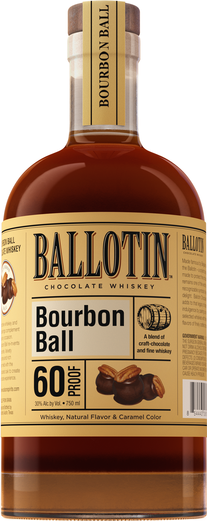 Ballotin Bourbon Ball Chocolate Whiskey Kentucky, USA (750ml)