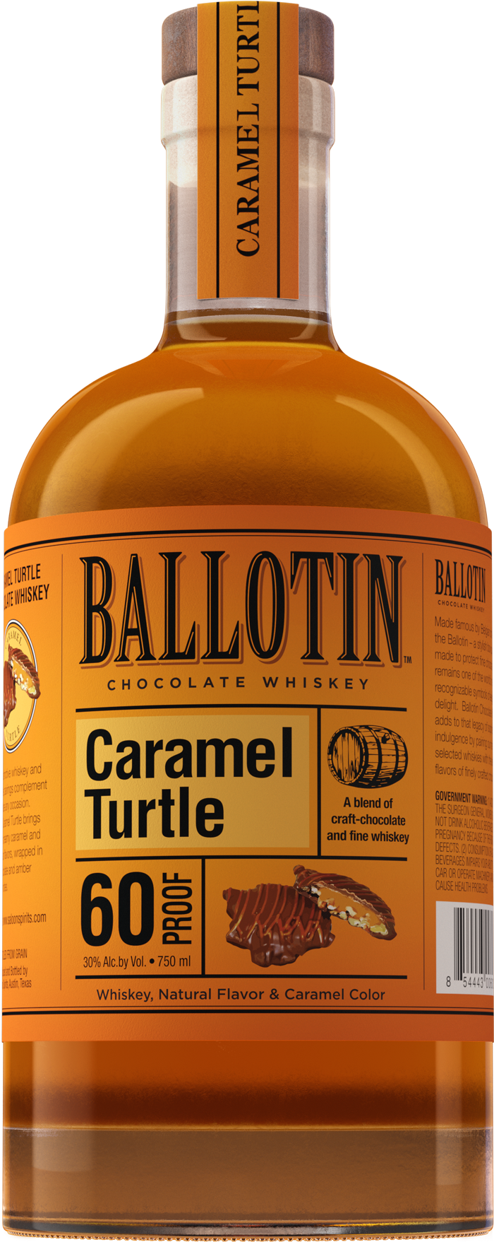 Ballotin Caramel Turtle Chocolate Whiskey, Kentucky, USA (750ml)