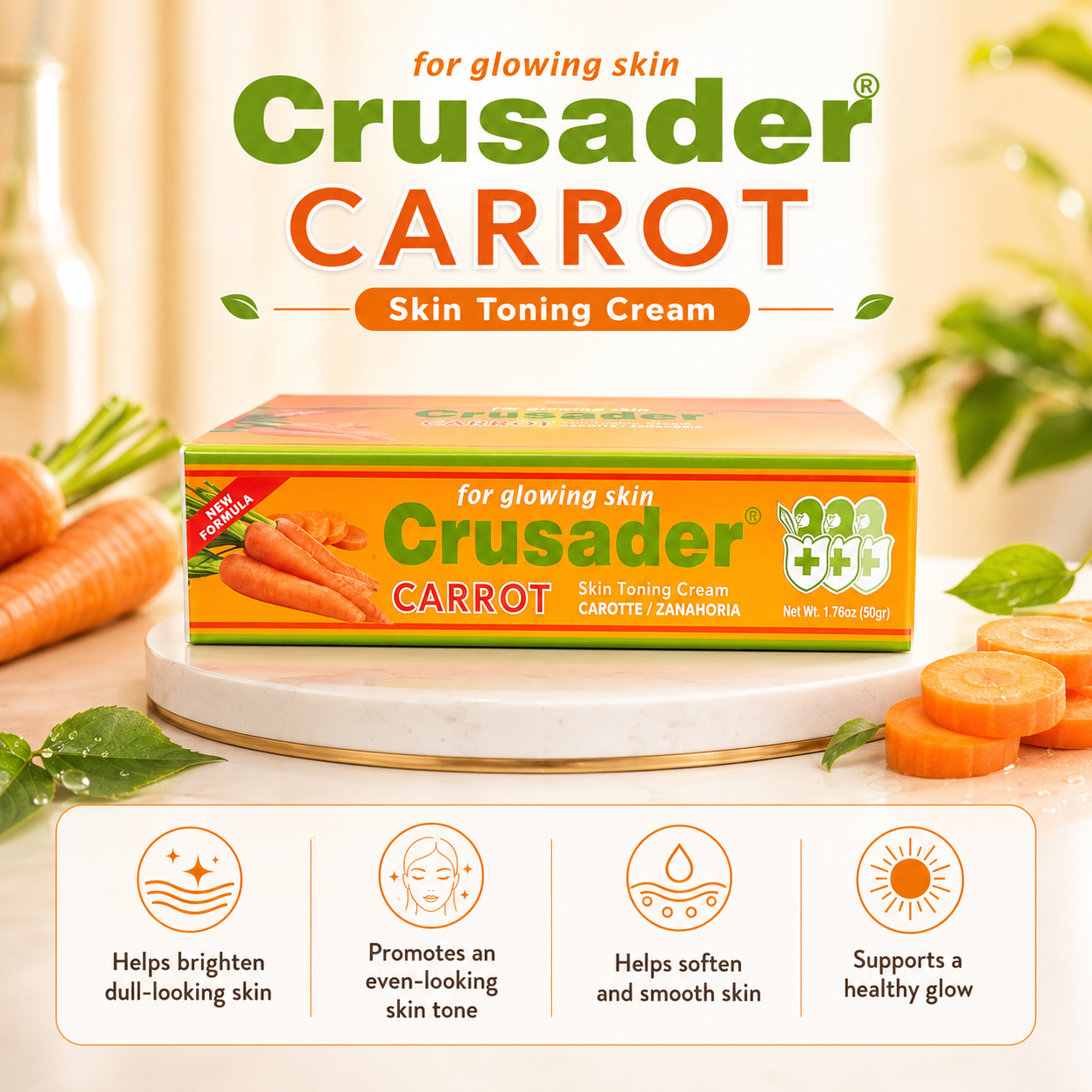 Crusader Carrot Skin Toning Cream 50 Grm - Premium Beauty Product