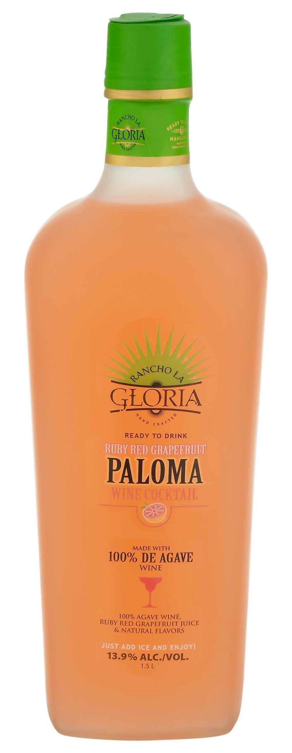 Rancho La Gloria Paloma Ruby Red Grapefruit Agave Wine Cocktail, Mexico (1.5L)