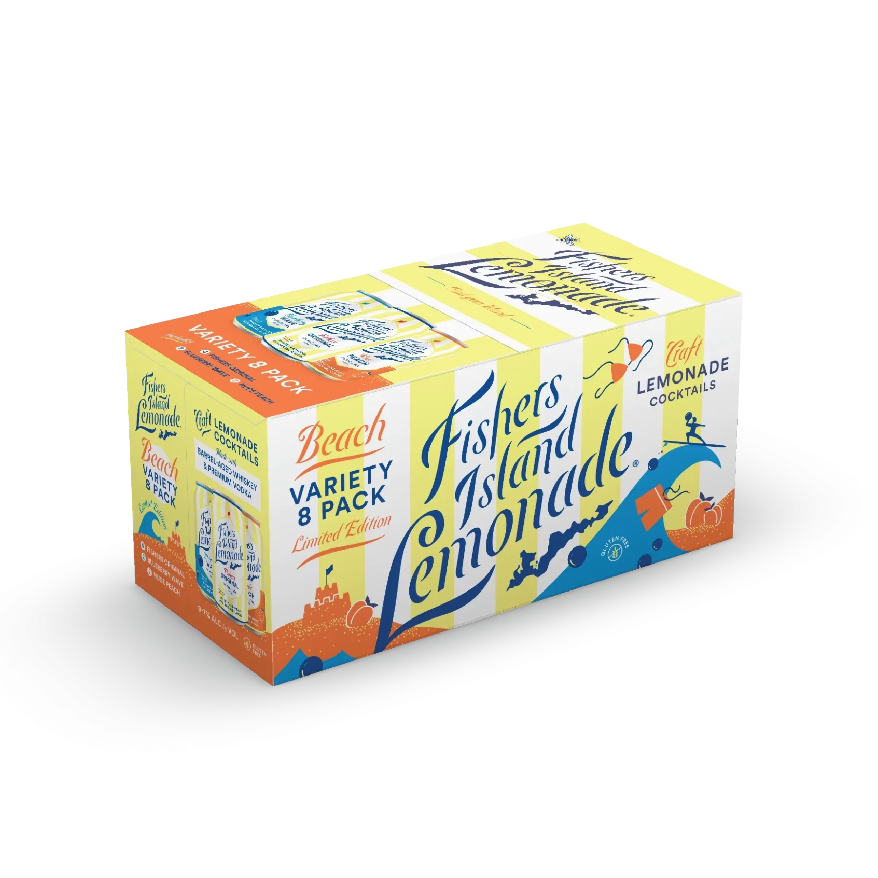 (8pk) Fishers Island Lemonade Beach Variety Pack, New York, USA (12oz)