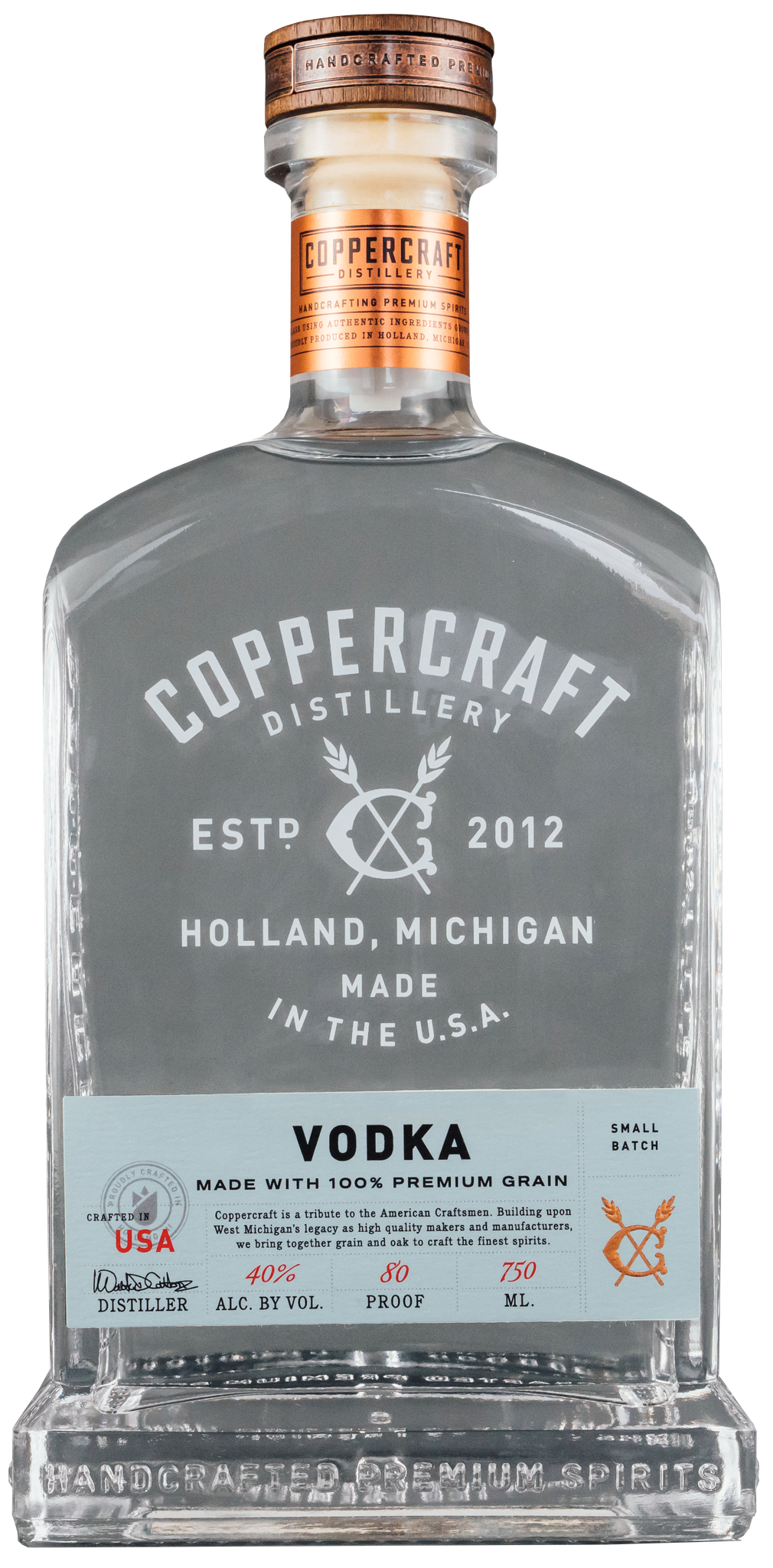 Coppercraft Distillery Vodka, Michigan, USA (750ml)