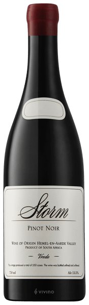 2015 Storm 'Vrede' Pinot Noir, Hemel-en-Aarde, South Africa (750ml)