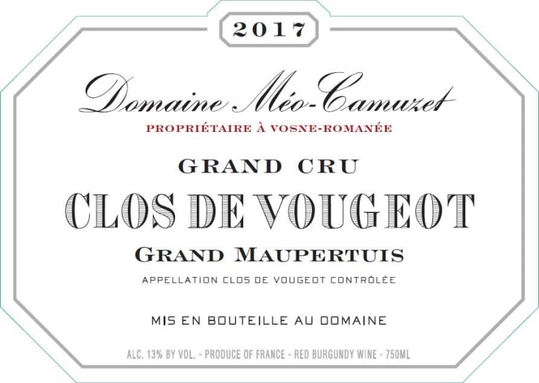 2017 Meo-Camuzet Clos de Vougeot Grand Cru, Cote de Nuits, France (750ml)