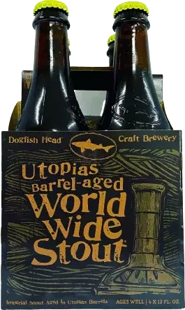 4pk-Dogfish Head Utopias Barrel-Aged World Wide Stout Beer, Delaware, USA (12oz)