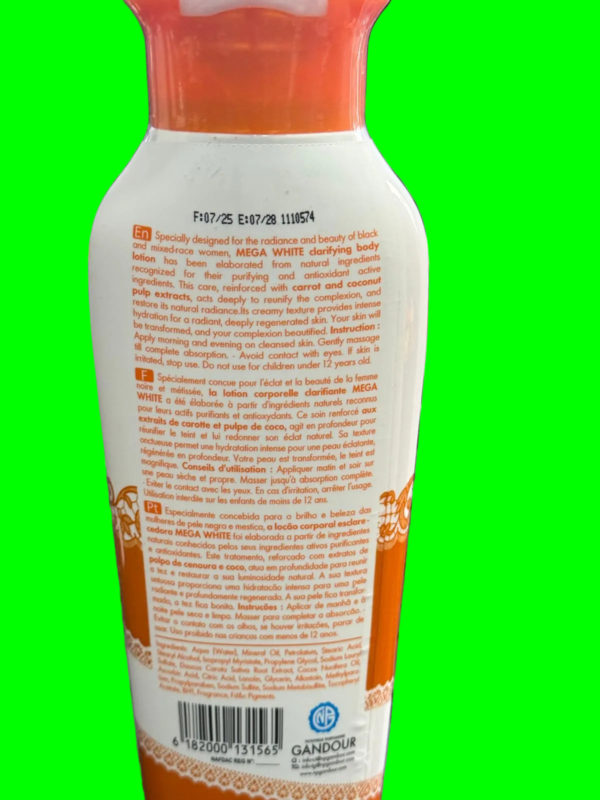 Mega White Clarifying Body Lotion Carrot Coconut 500 Ml - Premium Beauty Product