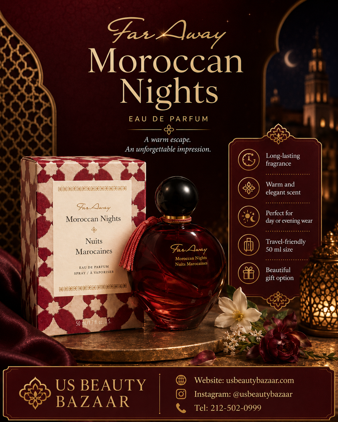 Avon Far Away Moroccan Nights Eau de Parfum 1.7 fl oz - Premium Beauty Product