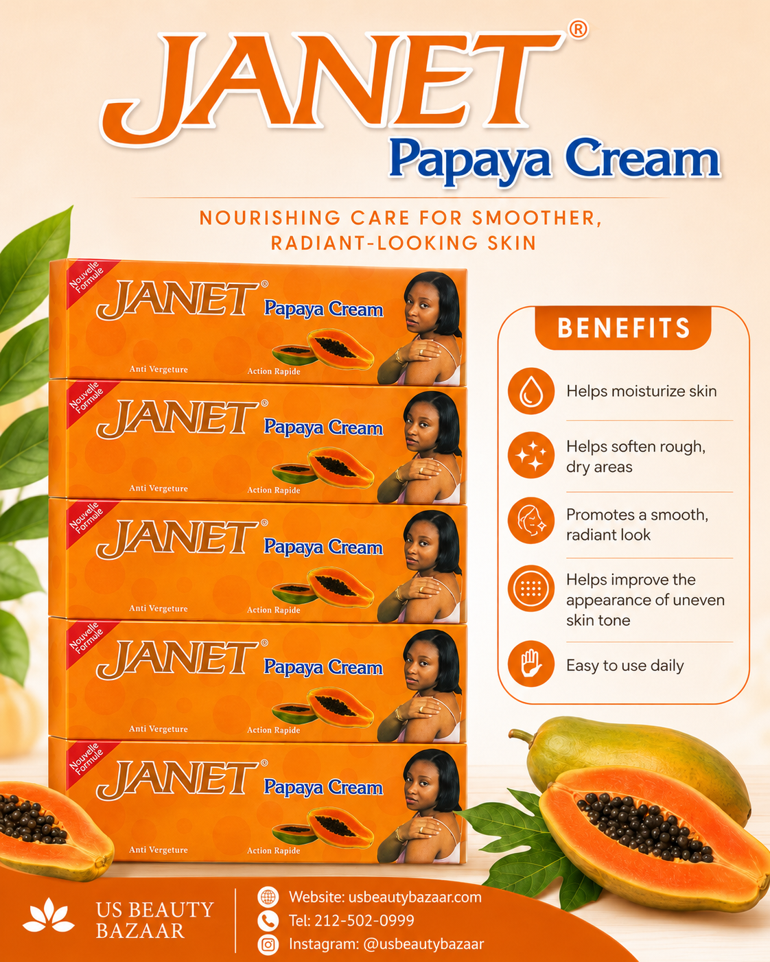 Janet Paapaya Tube Cream Pack of 10 - Premium Beauty Product
