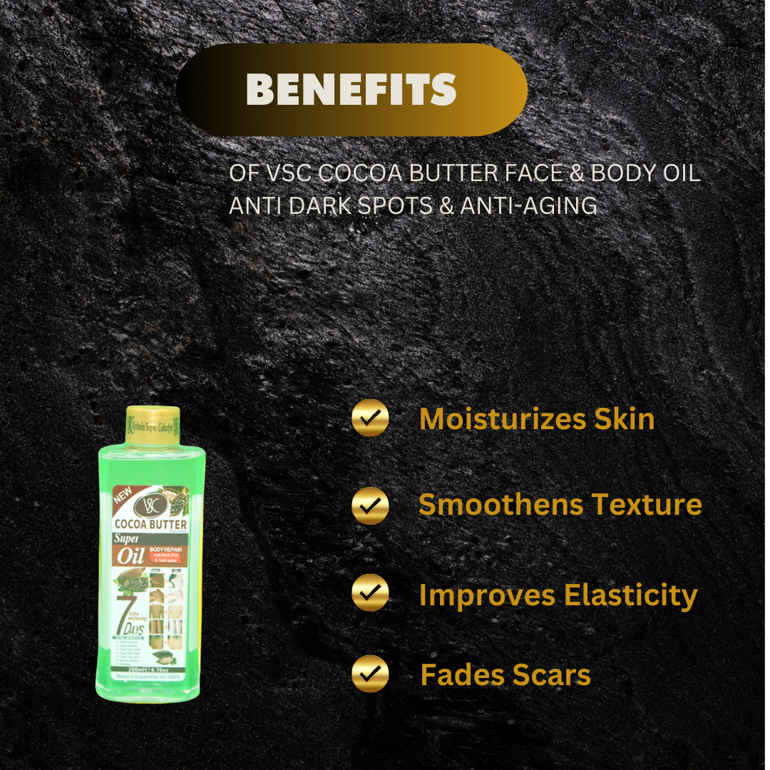 Vsc Cocoa Butter Face Body Oil Anti Dark Pots Anti Aging 200 - Premium Beauty Product