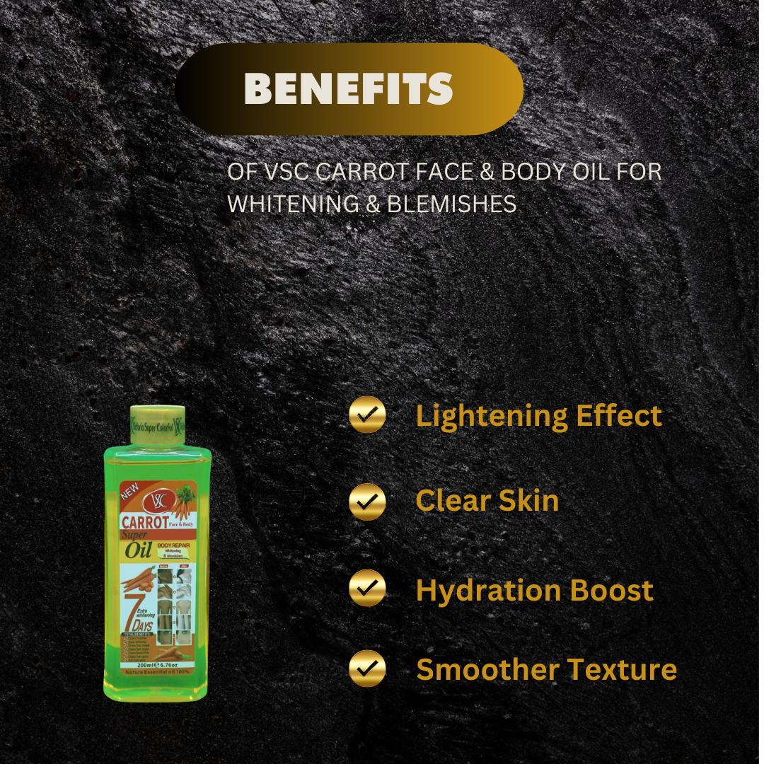 Vsc Carrot Face Body Oil For Whitening Blemishes 200Ml 6 76O - Premium Beauty Product