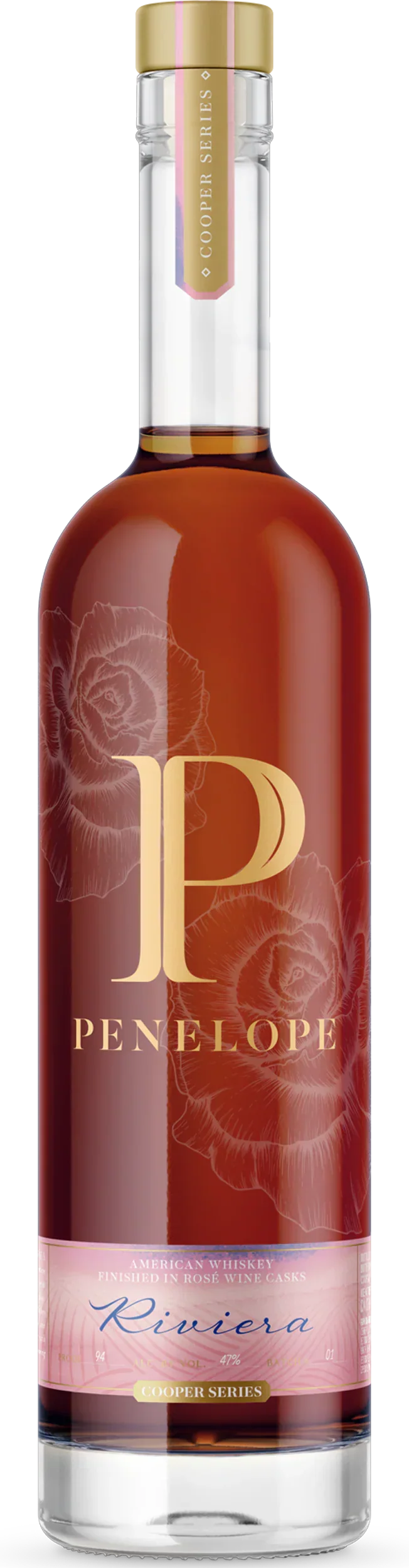 Penelope Cooper Series Riviera Rose Wine Cask Finish Straight Bourbon Whiskey, Indiana, USA (750ml)