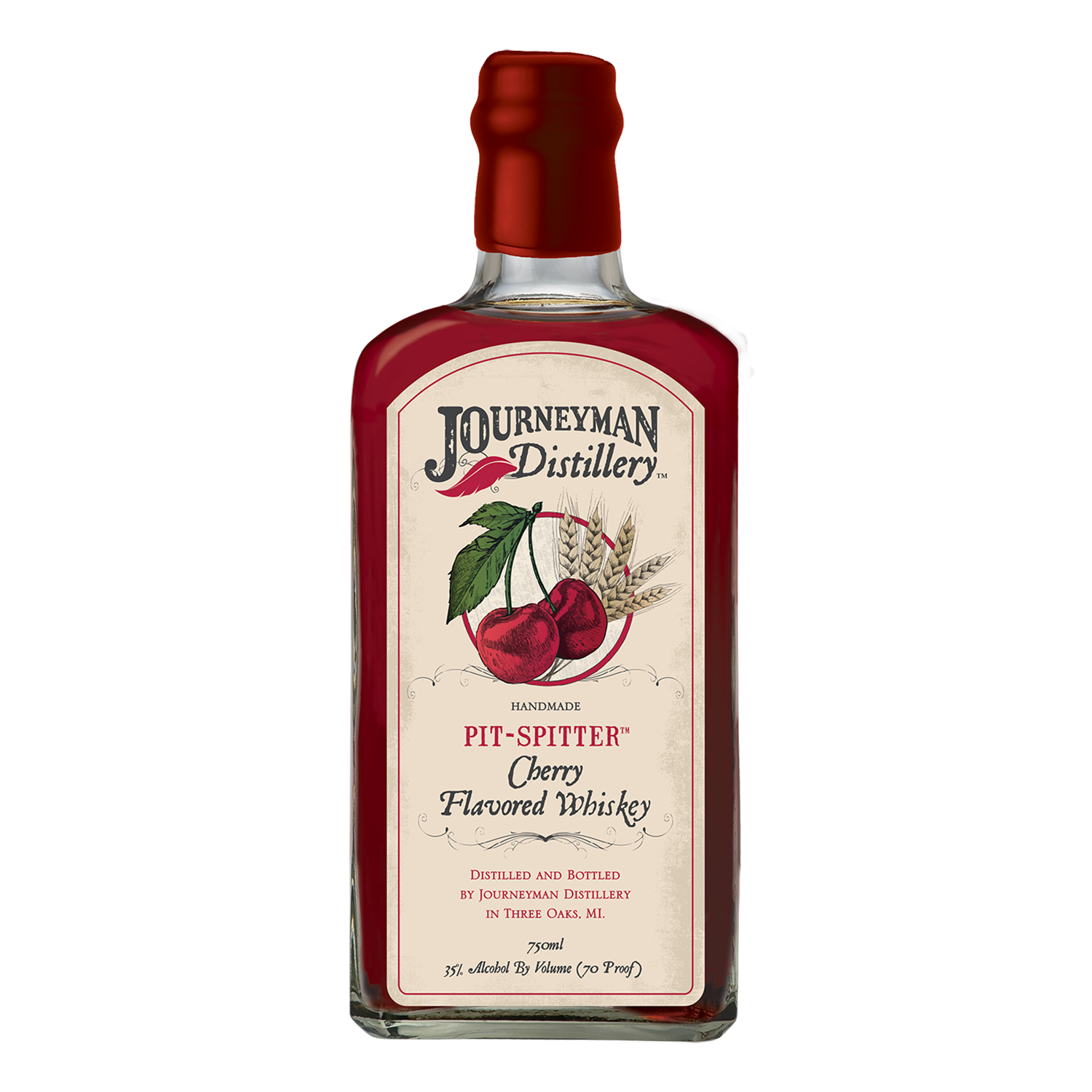 Journeyman Distillery Pit-Spitter Cherry Rye Whiskey, Michigan, USA (750ml)
