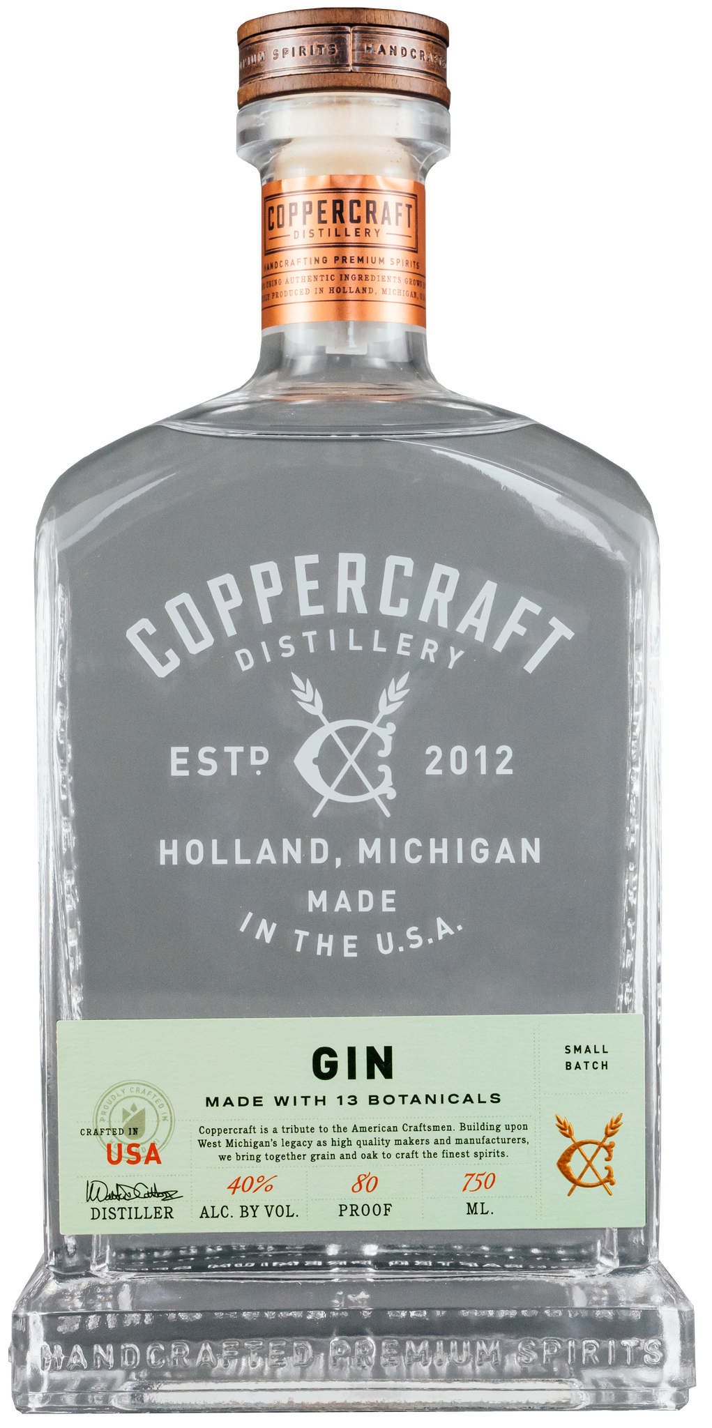 Coppercraft Distillery Gin, Michigan, USA (750ml)