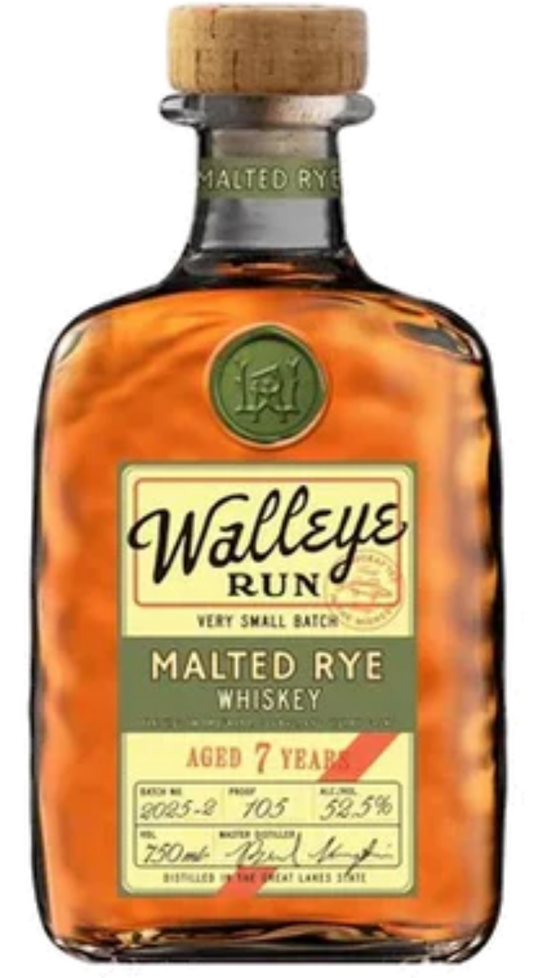 Walleye Run 7 Year Old Very Small Batch Malted Rye Whiskey, Michigan, USA (750ml)