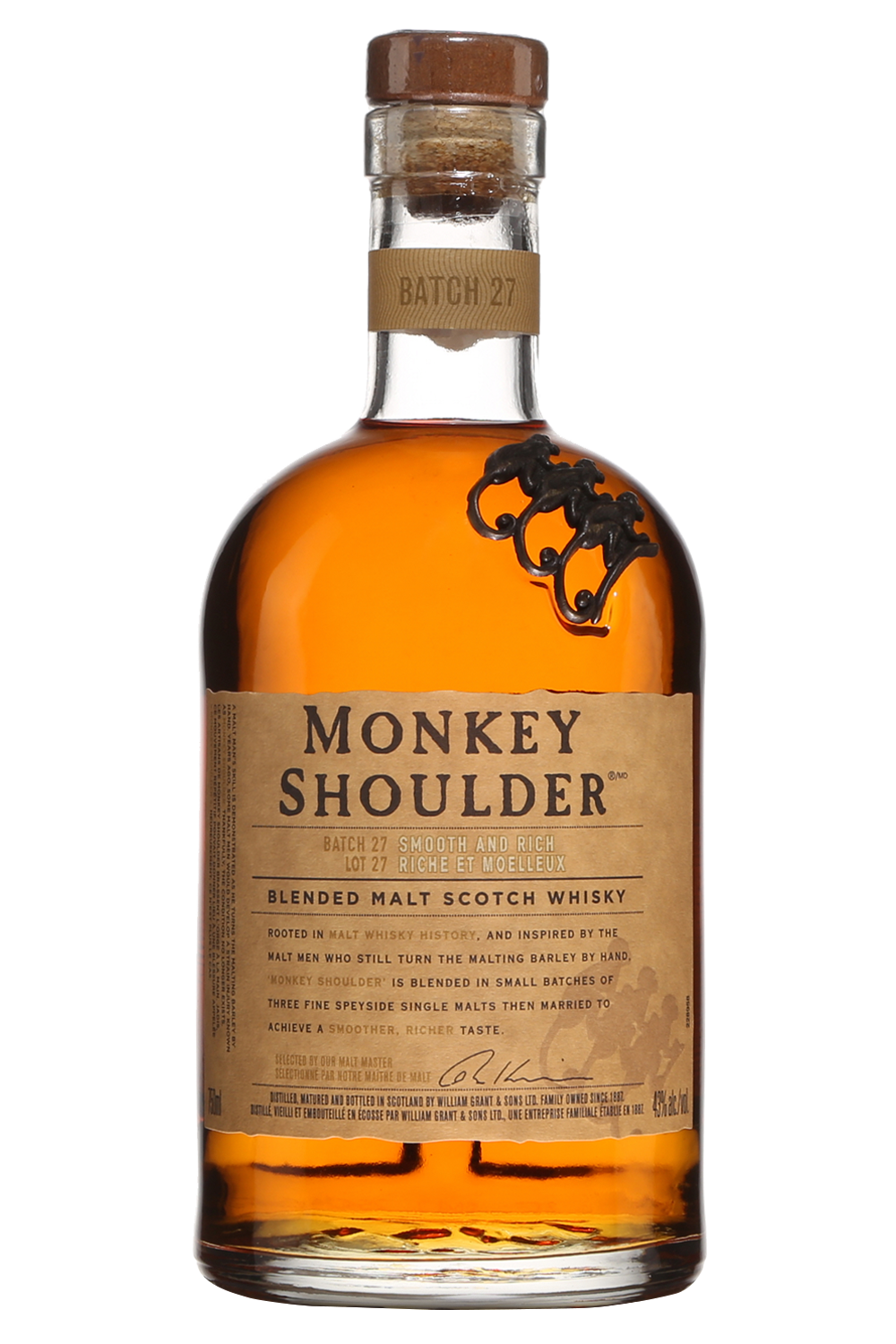 Monkey Shoulder Blended Malt Scotch Whisky, Scotland (750ml)