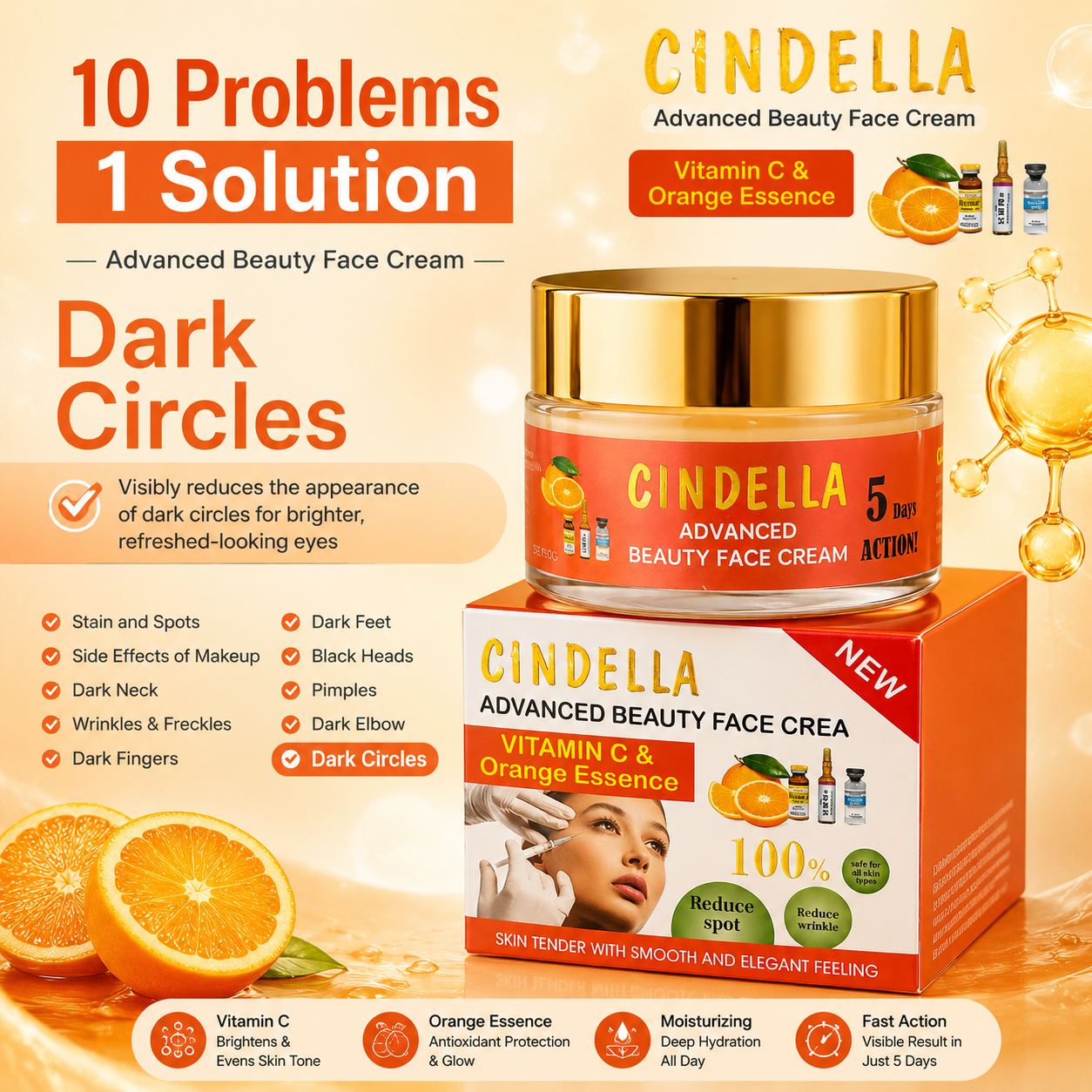 Cindella Advanced Beauty Face Cream – Vitamin C & Orange Ess - Premium Beauty Product