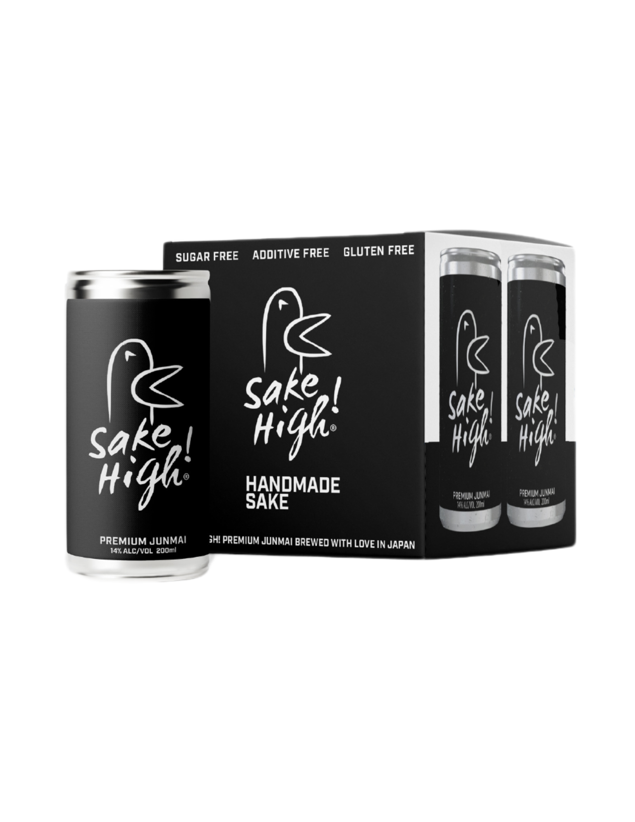 Sake High Premium Junmai Sake, Japan (4pk cans/200ml)