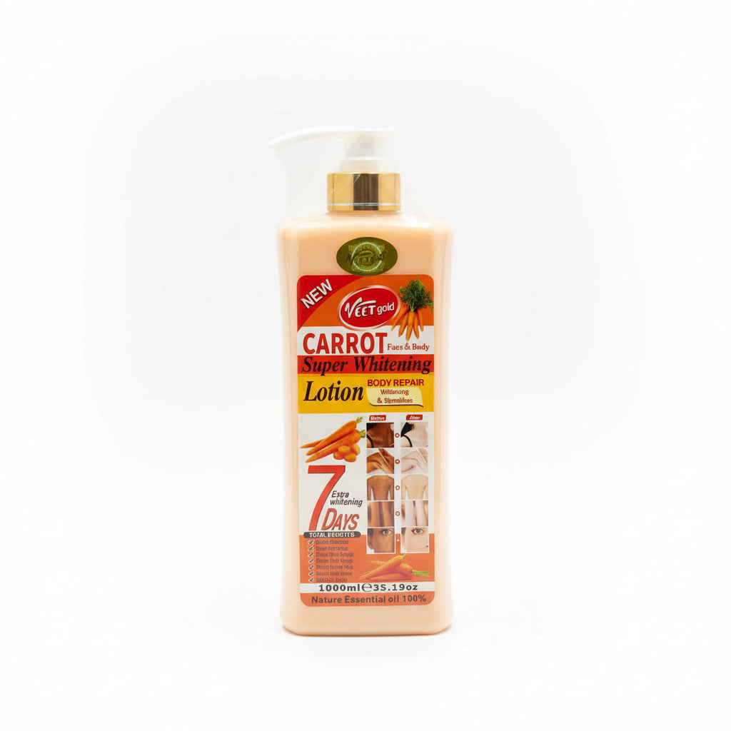 Veet Gold Carrot  Super Whitening Lotion (1000ml) - Premium Beauty Product