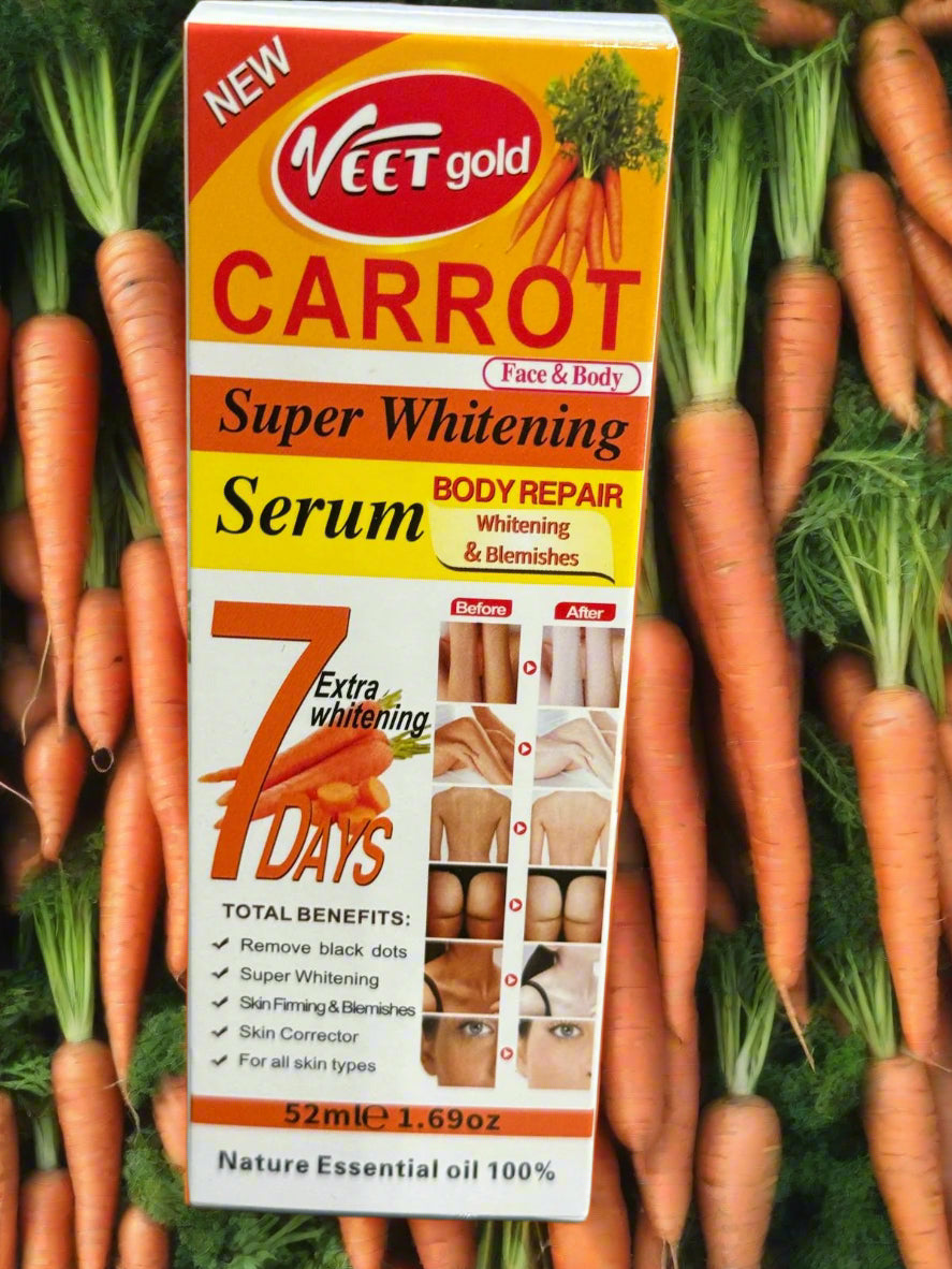 Veet Gold Carrot Super Whitening Serum 52 Ml 1.69 Oz 7 Days  - Premium Beauty Product