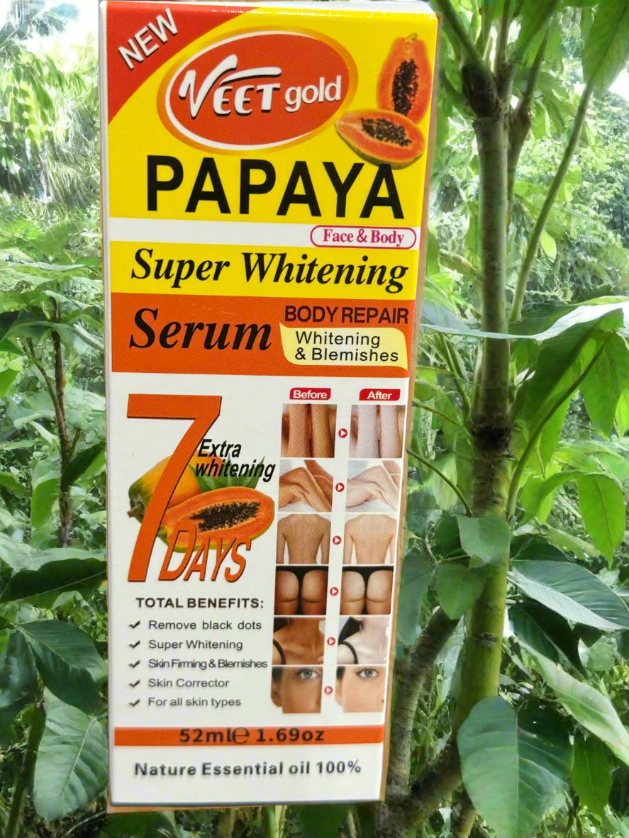 Veet Gold Papaya Super Whitening Serum 52 Ml 1.69 Oz 7 Days  - Premium Beauty Product