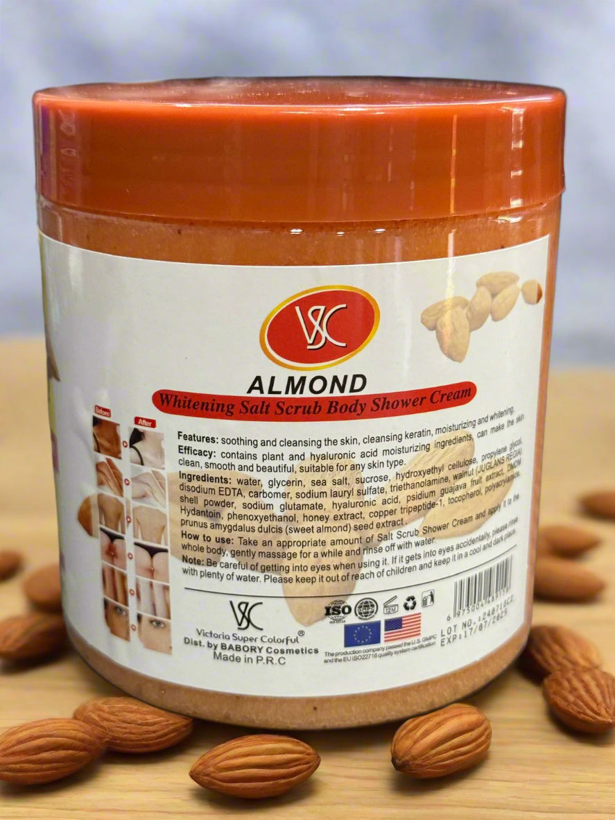 Vsc Almond Whitening Salt Scrub Body Shower Cream 780 Grm - Premium Beauty Product